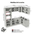 Combo completo de Cocina Esquinera 399 cm 10 Puertas 3 Cajones Sin Mesada Marrón/Gris Vik Madesa