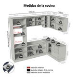 Cocina Esquinera 399 cm Vik Blanco/Azul 02