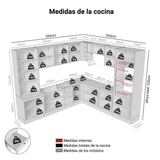 Combo completo de Cocina Esquinero 549 cm Blanco Vik Madesa 01