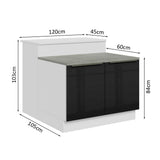 Isla de Cocina Barra desayunador y Bajo mesada 120 cm Lux