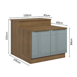 Isla de Cocina con Tapa y bajo mesada Madesa Glamy 120cm MG