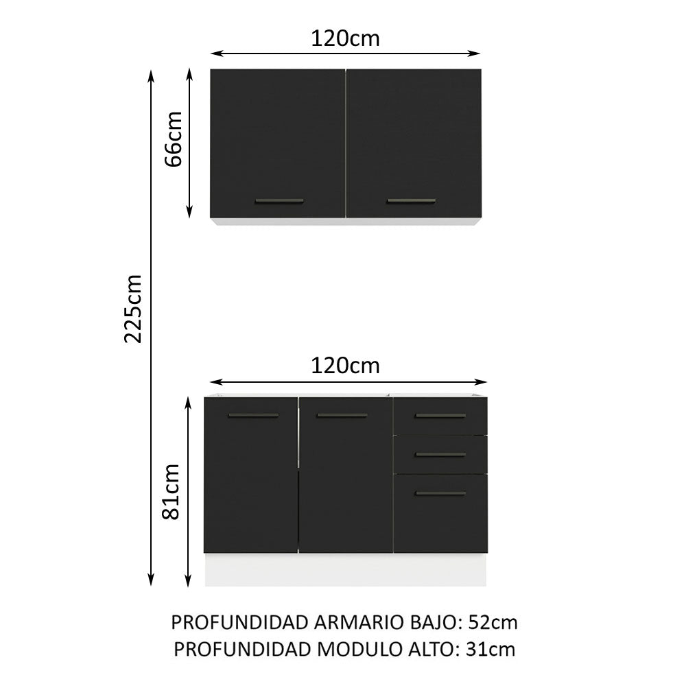 Combo de Cocina Madesa Agata 120cm BN 01