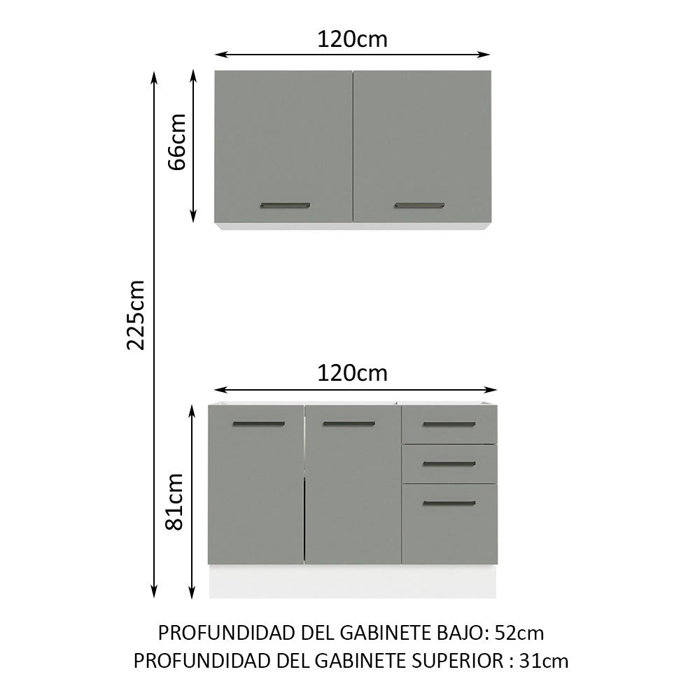Combo de Cocina Madesa Agata 120cm BG 01