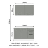 Combo de Cocina Madesa Agata 120cm BG 01