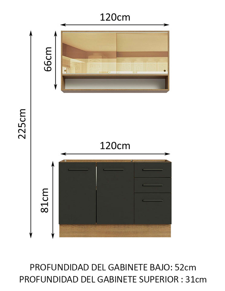 Combo de Cocina Madesa Agata 120cm MN 02