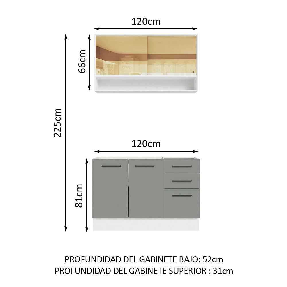 Combo de Cocina Madesa Agata 120cm BG 02
