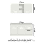 Cocina Compacta 150 cm 4 Puertas 2 Cajones Blanco Agata Madesa