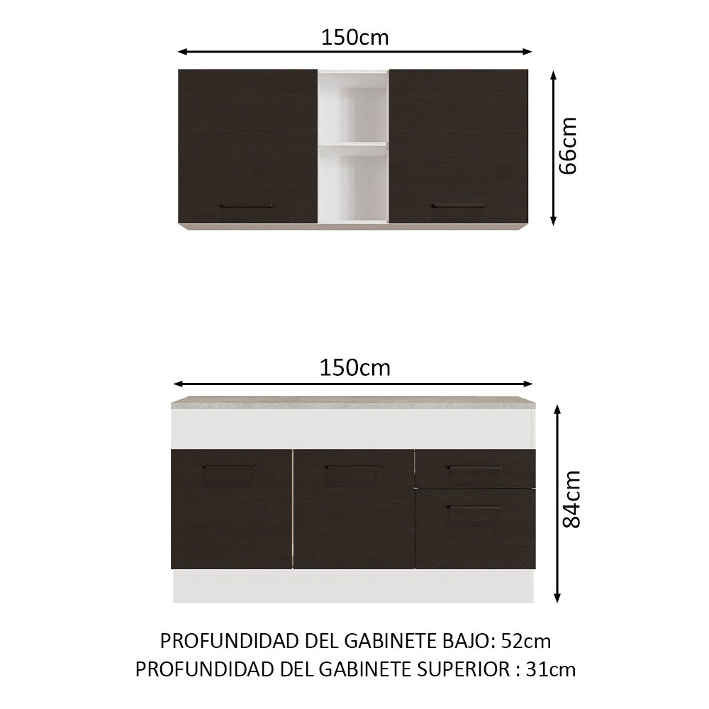 Combo de Cocina Madesa Agata 150cm BN 01