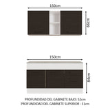 Combo de Cocina Madesa Agata 150cm BN 01