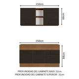 Combo de Cocina Madesa Agata 150cm MN 01