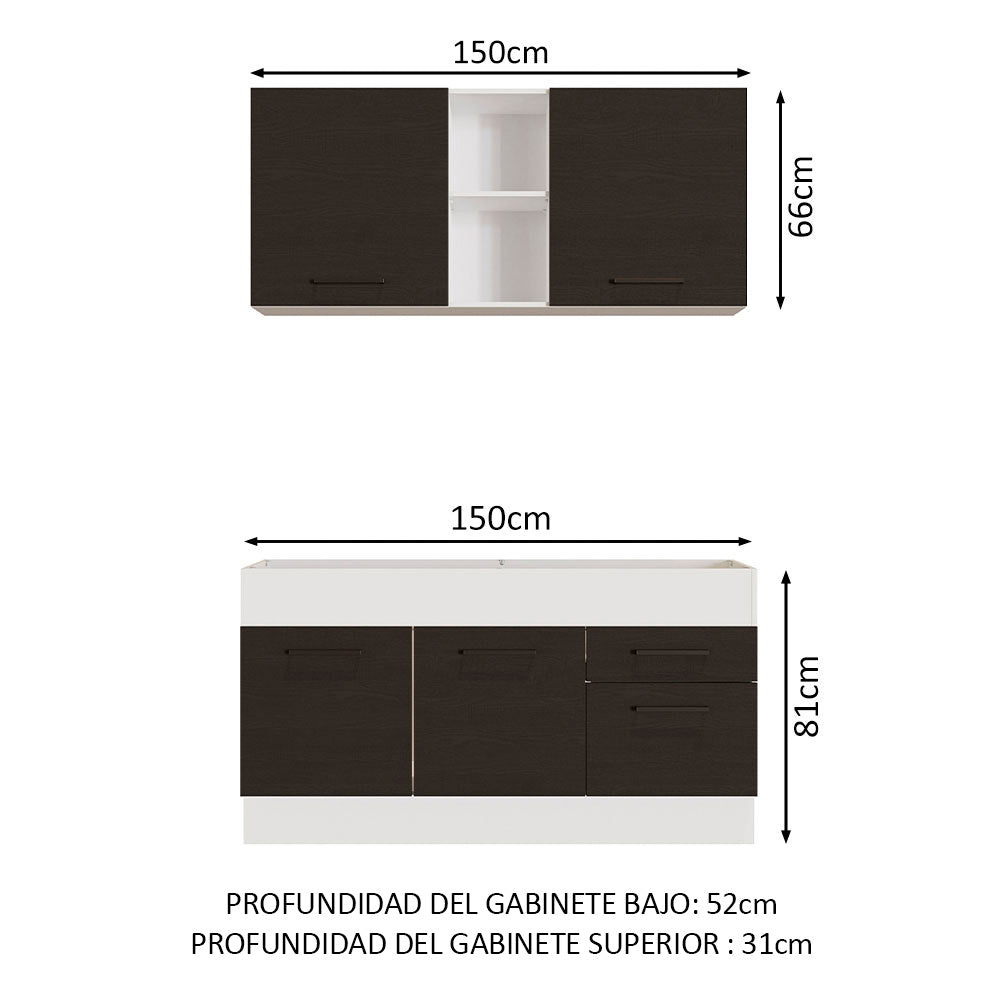 Combo de Cocina Madesa Agata 150cm BN 02