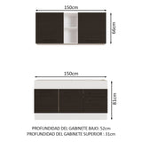 Combo de Cocina Madesa Agata 150cm BN 02