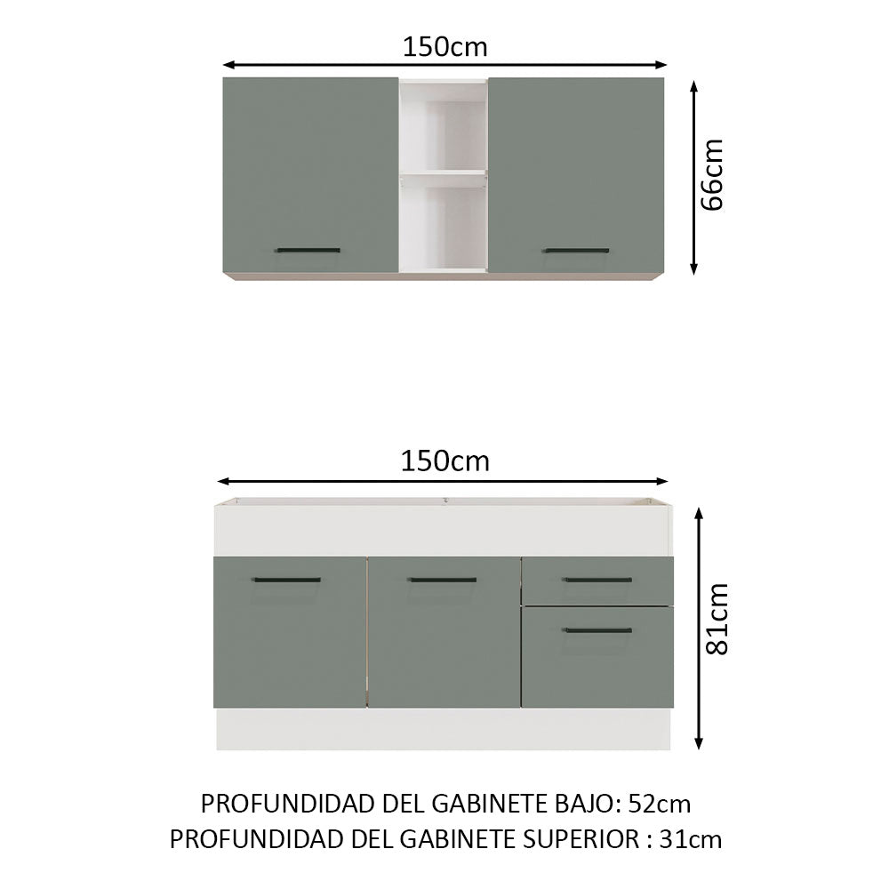 Combo de Cocina Madesa Agata 150cm BG 02