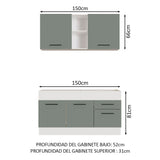 Combo de Cocina Madesa Agata 150cm BG 02