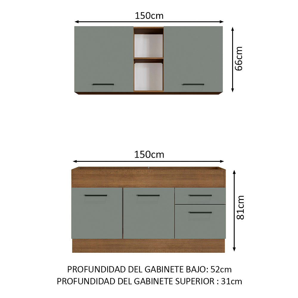 Combo de Cocina Madesa Agata 150cm MG 02