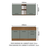 Combo de Cocina Madesa Agata 150cm MG 02