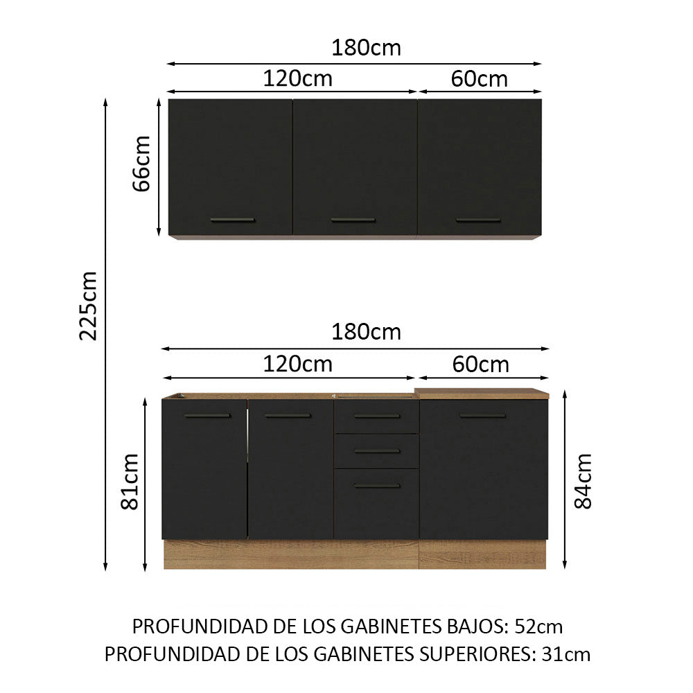 Combo de Cocina Madesa Agata 180cm MN 01