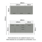 Combo de Cocina Madesa Agata 180cm BG 01
