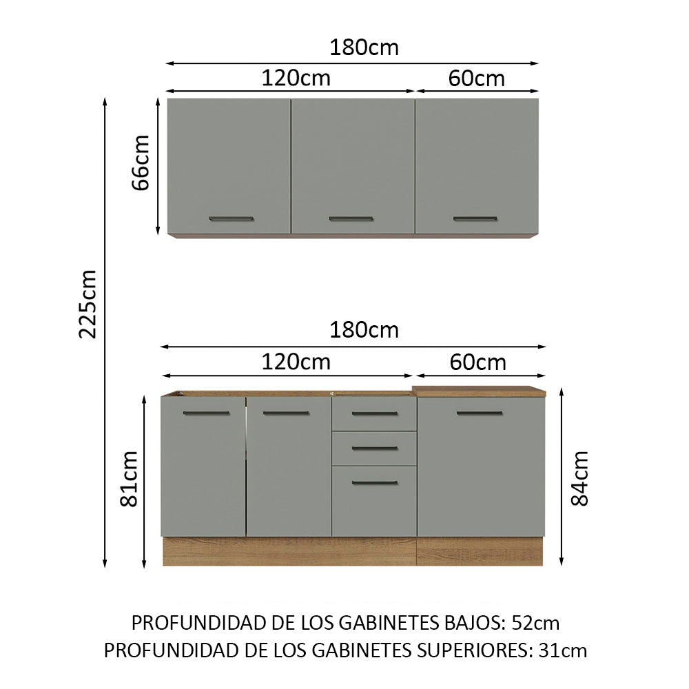 Combo de Cocina Madesa Agata 180cm MG 01