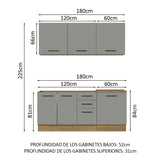 Combo de Cocina Madesa Agata 180cm MG 01
