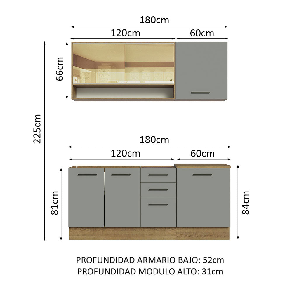 Combo de Cocina Madesa Agata 180cm MG 02