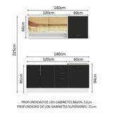 Combo de Cocina Madesa Agata 180cm BN 02