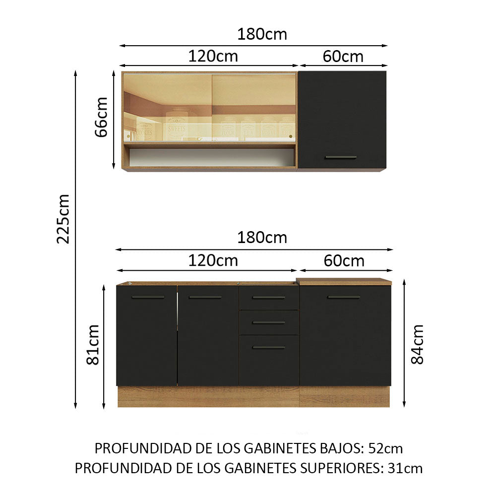 Combo de Cocina Madesa Agata 180cm MN 02