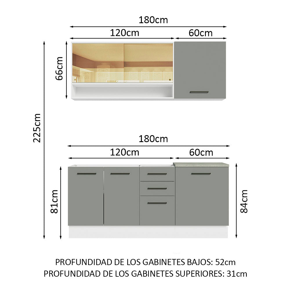 Combo de Cocina Madesa Agata 180cm BG 02
