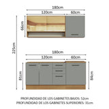 Combo de Cocina Madesa Agata 180cm MG 02