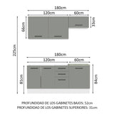 Combo de Cocina Madesa Agata 180cm BG