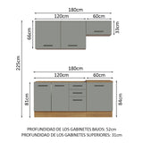 Combo de Cocina Madesa Agata 180cm MG
