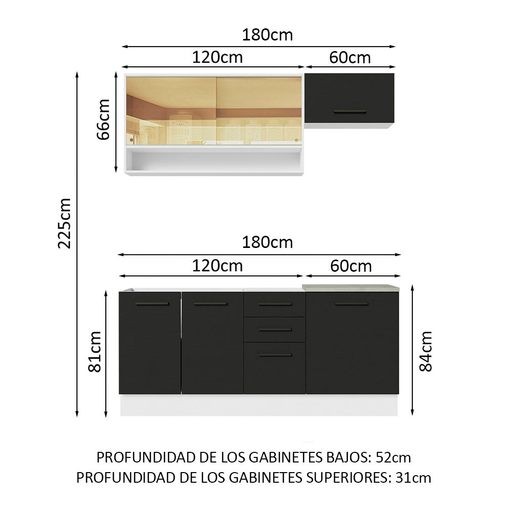 Combo de Cocina Madesa Agata 180cm BN 04
