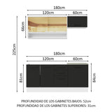Combo de Cocina Madesa Agata 180cm BN 04