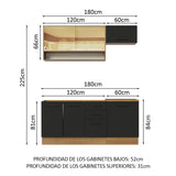 Combo de Cocina Madesa Agata 180cm MN 04