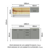 Combo de Cocina Madesa Agata 180cm BG