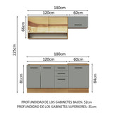 Combo de Cocina Madesa Agata 180cm MG
