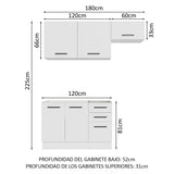 Combo de Cocina Compacta 180cm Agata Madesa 09 Blanco