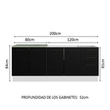 Combo de Cocina Madesa Agata 200cm BN 01