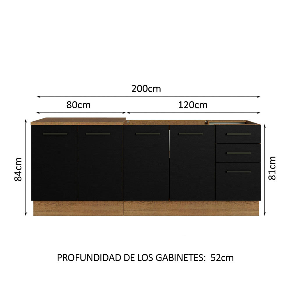 Combo de Cocina Madesa Agata 200cm MN 01