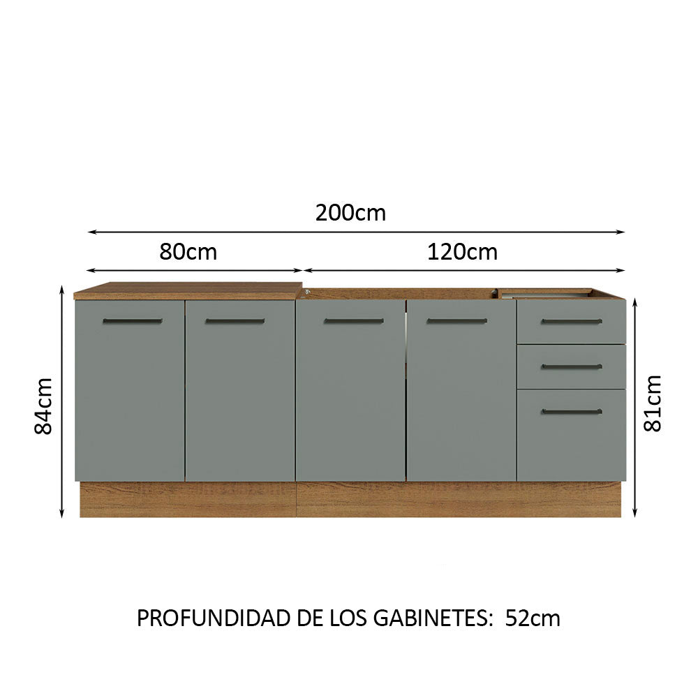 Kit Amario de Cocina 200cm Glamy Madesa MG