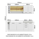 Combo completo de Cocina Madesa Agata 220cm BB 01