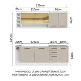 Combo completo de Cocina Madesa Agata 220cm BC 01