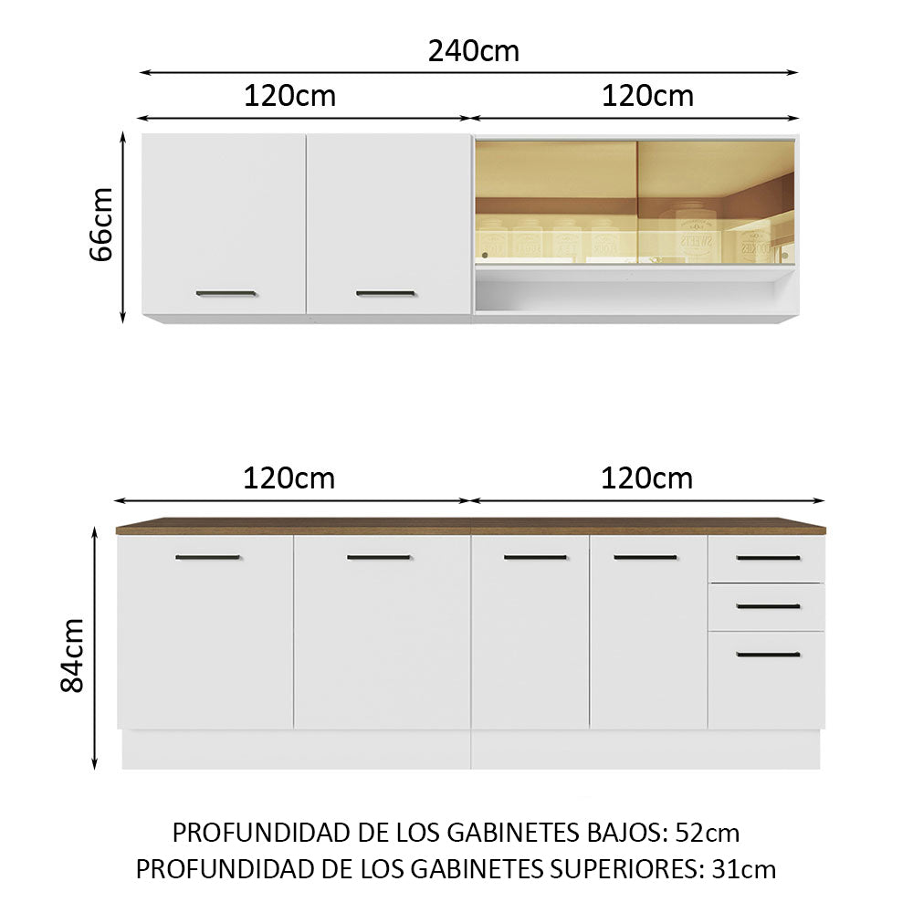 Combo completo de Cocina Madesa Agata 240cm BM 03