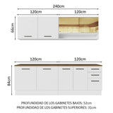Combo completo de Cocina Madesa Agata 240cm BM 03