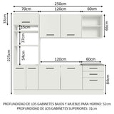 Combo completo de Cocina Agata Madesa 250cm 01