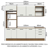 Combo completo de Cocina 250cm Marrón/Blanco Agata Madesa 01
