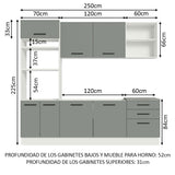 Combo completo de Cocina Madesa Agata 250cm BG 01