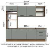 Combo completo de Cocina Madesa Agata 250cm MG 01