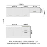 Combo completo de Cocina 260cm Blanco Agata Madesa 02