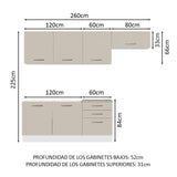 Combo completo de Cocina Madesa Agata 260cm BC 02